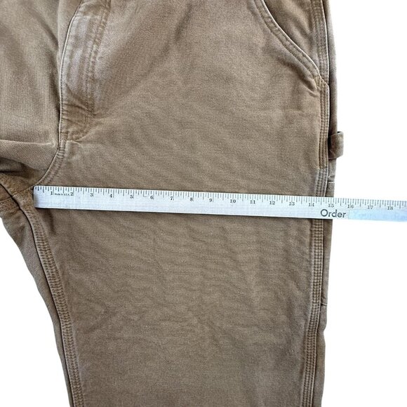 Vintage Carhartt Pants Men 44x32 Brown B111 Dungaree Flannel Lined Carpenter Y2K - Picture 11 of 16